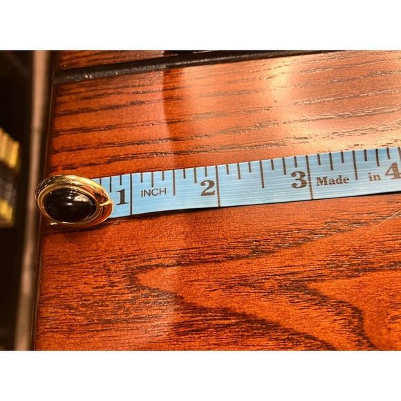 Black Oval Gold-Tone Earrings! - Picture 6 of 9